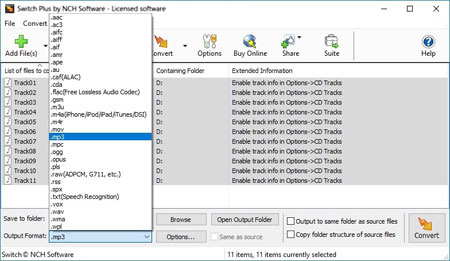 Switch MP3 Converter Screenshot